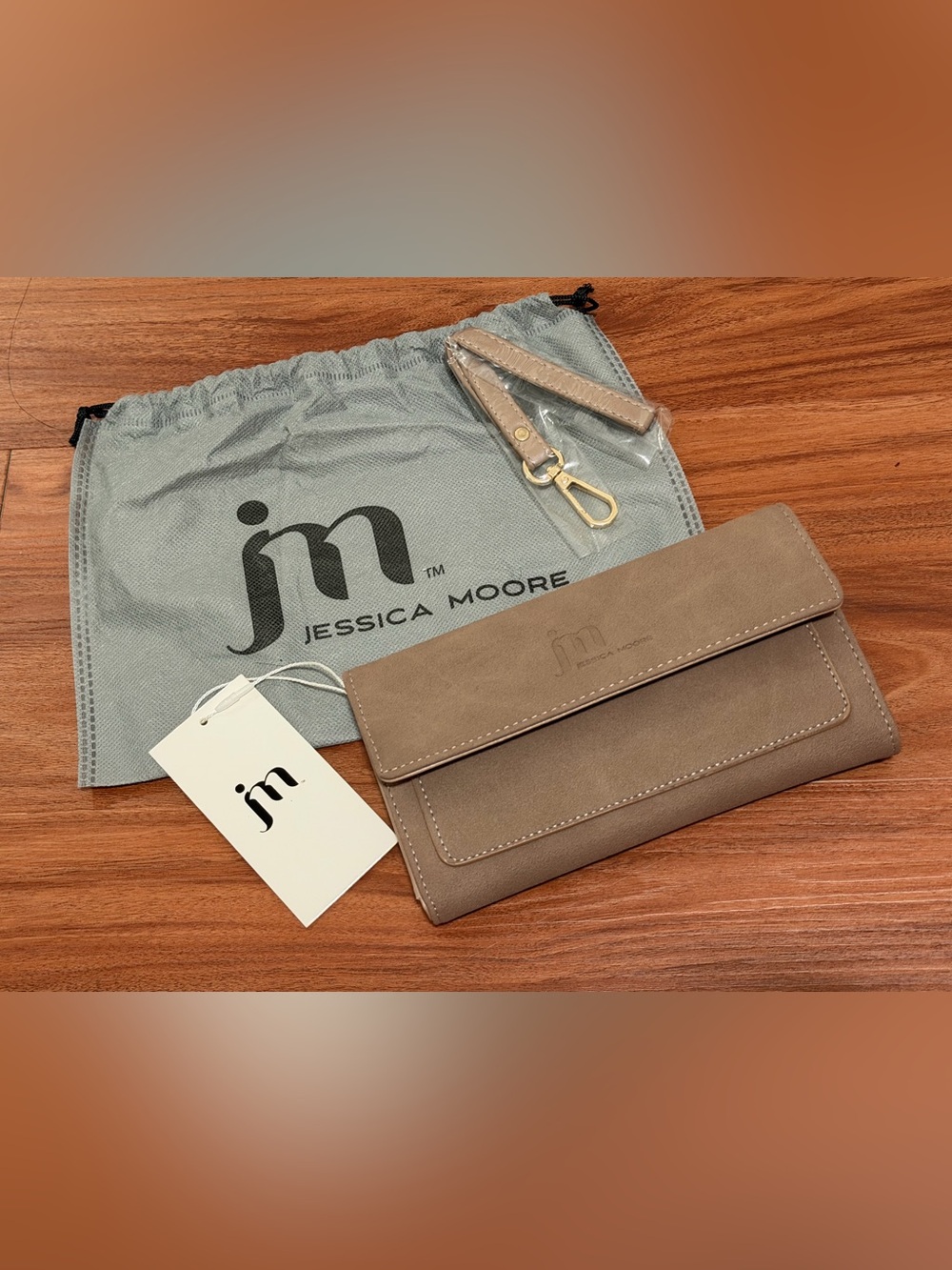Jessica Moore Suede Wallet Clutch/Wristlet